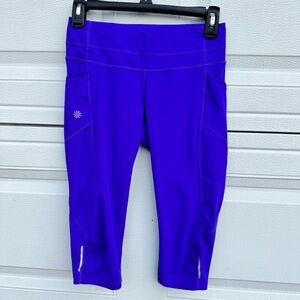 Athleta Leggings Womens XS Saphire Honeycomb Dobby Be Free Knicker Capri